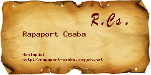 Rapaport Csaba névjegykártya